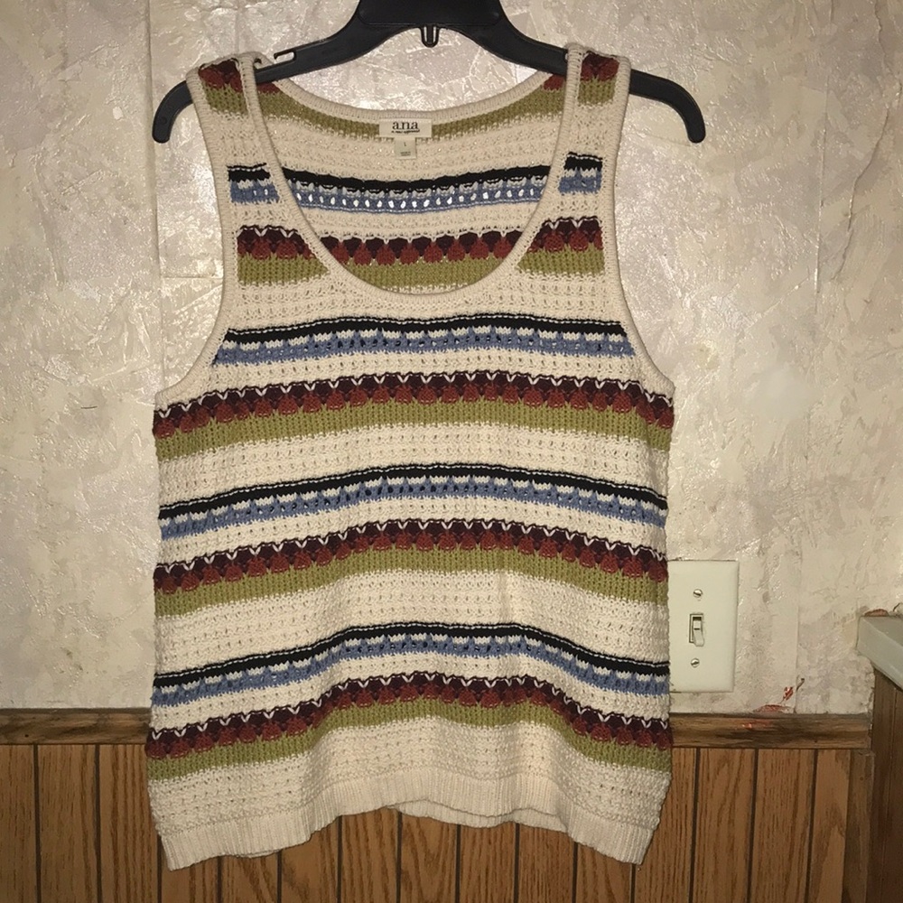 4/$10🌻🌻Multi color sleeveless Ana sweater (L)